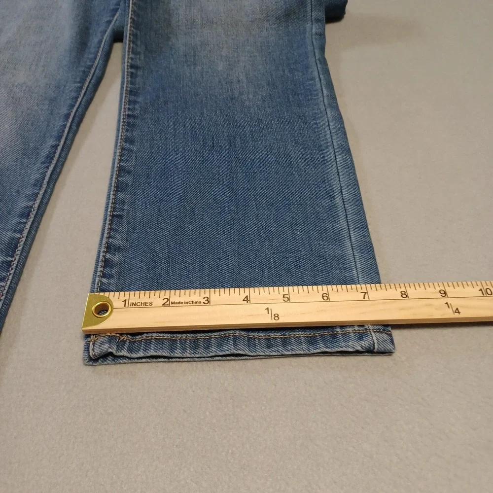 d.jeans Womens‎ Size 10 Light Wash Pleated Front Straight Leg Denim Jeans Blue